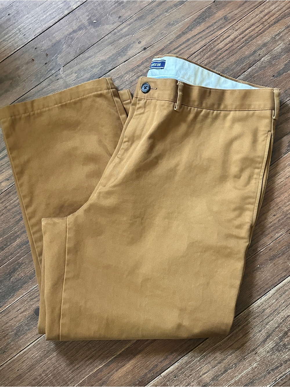 Lands' End Men's Mustard Tan Chino Pants 40x26